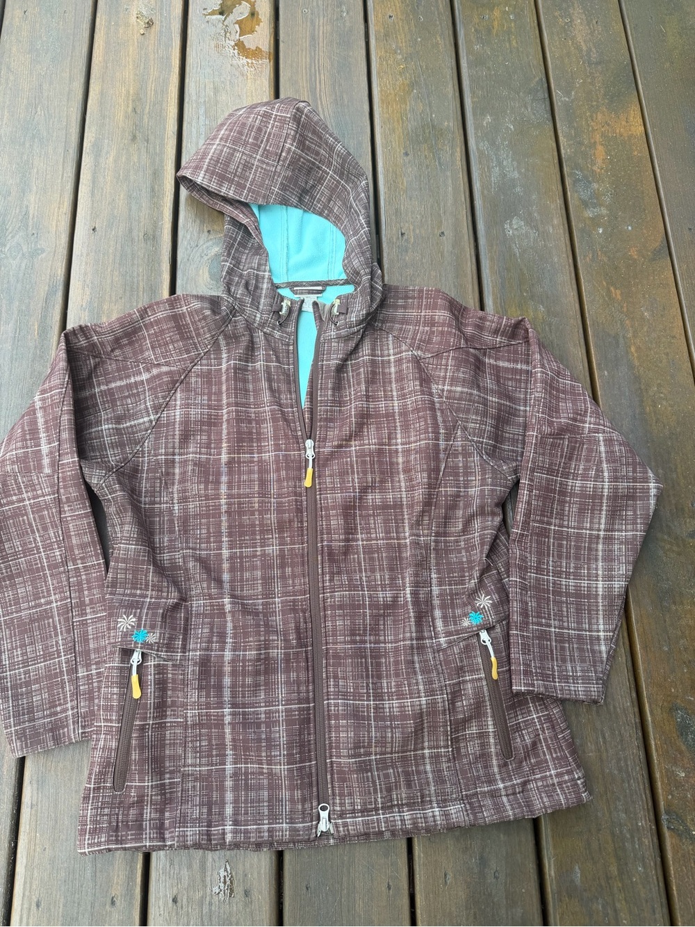 White Sierra ski jacket, brown, Women’s size Large